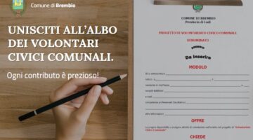 Comune di Brembio – Iscriviti al volontariato civico