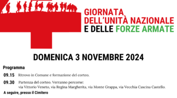 2024- Programma commemorazione 4 novembre